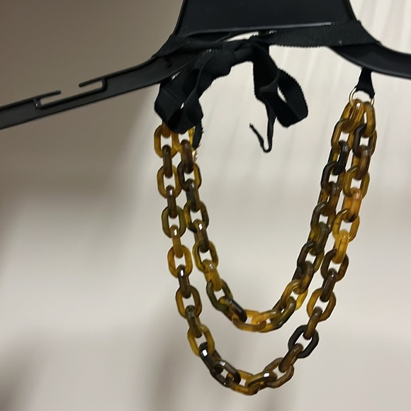 J Crew Tortoise Black Grosgrain Ribbon Necklace - Picture 5 of 8